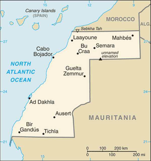 Karte von Westsahara